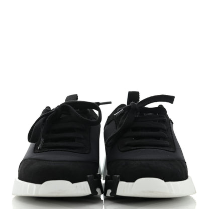 Hermes Technical Jersey Suede Goatskin Bouncing Sneakers 35.5 Black White 2 of 7