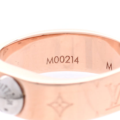 Louis Vuitton Brass Monogram Engraved Nanogram Ring M Pink Gold 5 of 7
