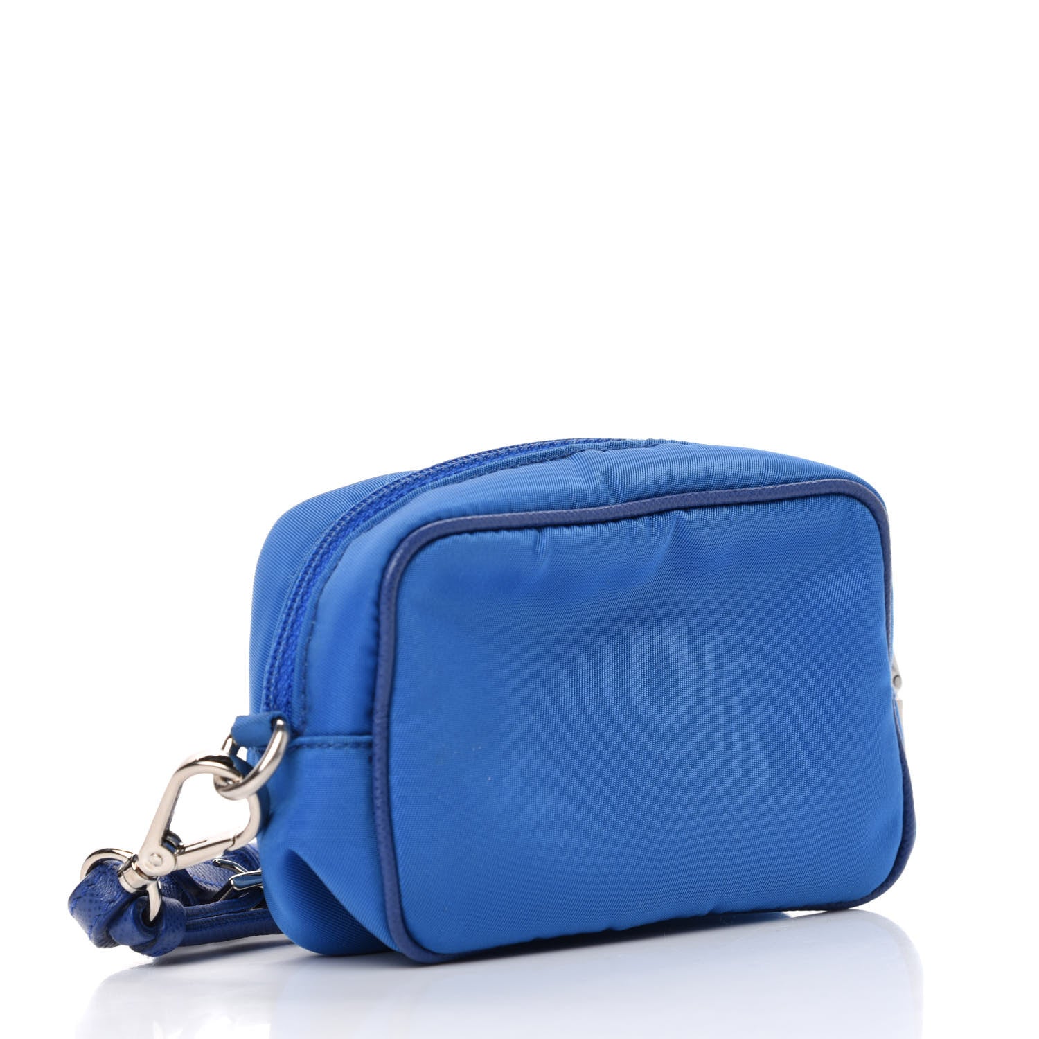 Prada Tessuto Nylon Saffiano Wristlet Azzurro 3 of 11