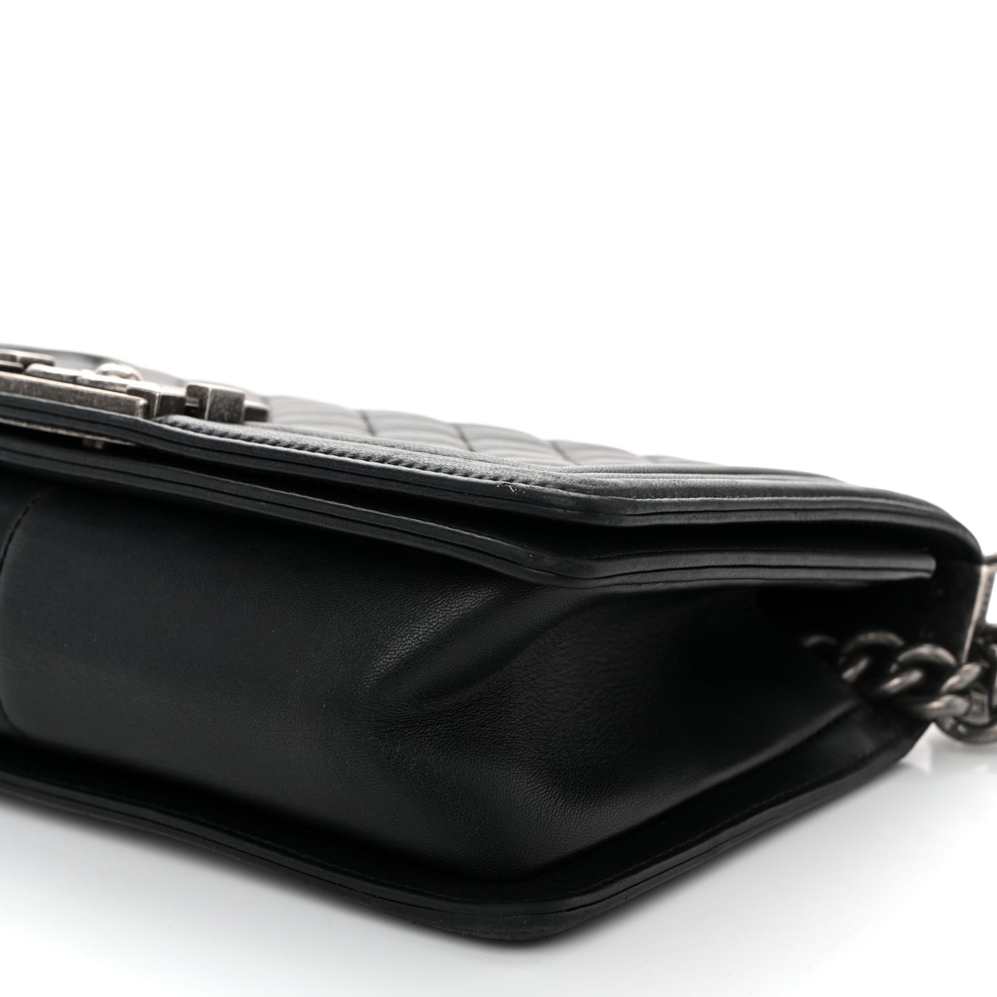 Lambskin Quilted Medium Boy Flap Black