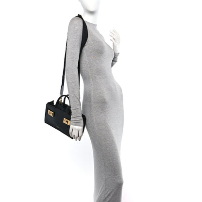 Salvatore Ferragamo Brushed Off Calfskin Small Gancini Buckles Tote Bag Black 2 of 10
