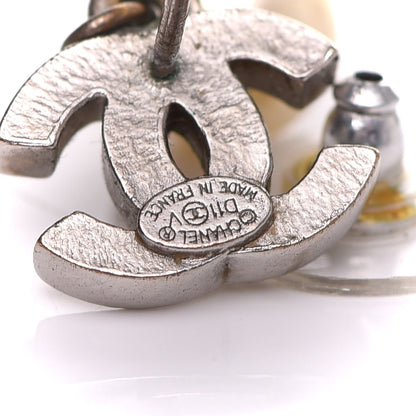 Chanel Pearl Quilted CC Drop Earrings Silver 4 of 5