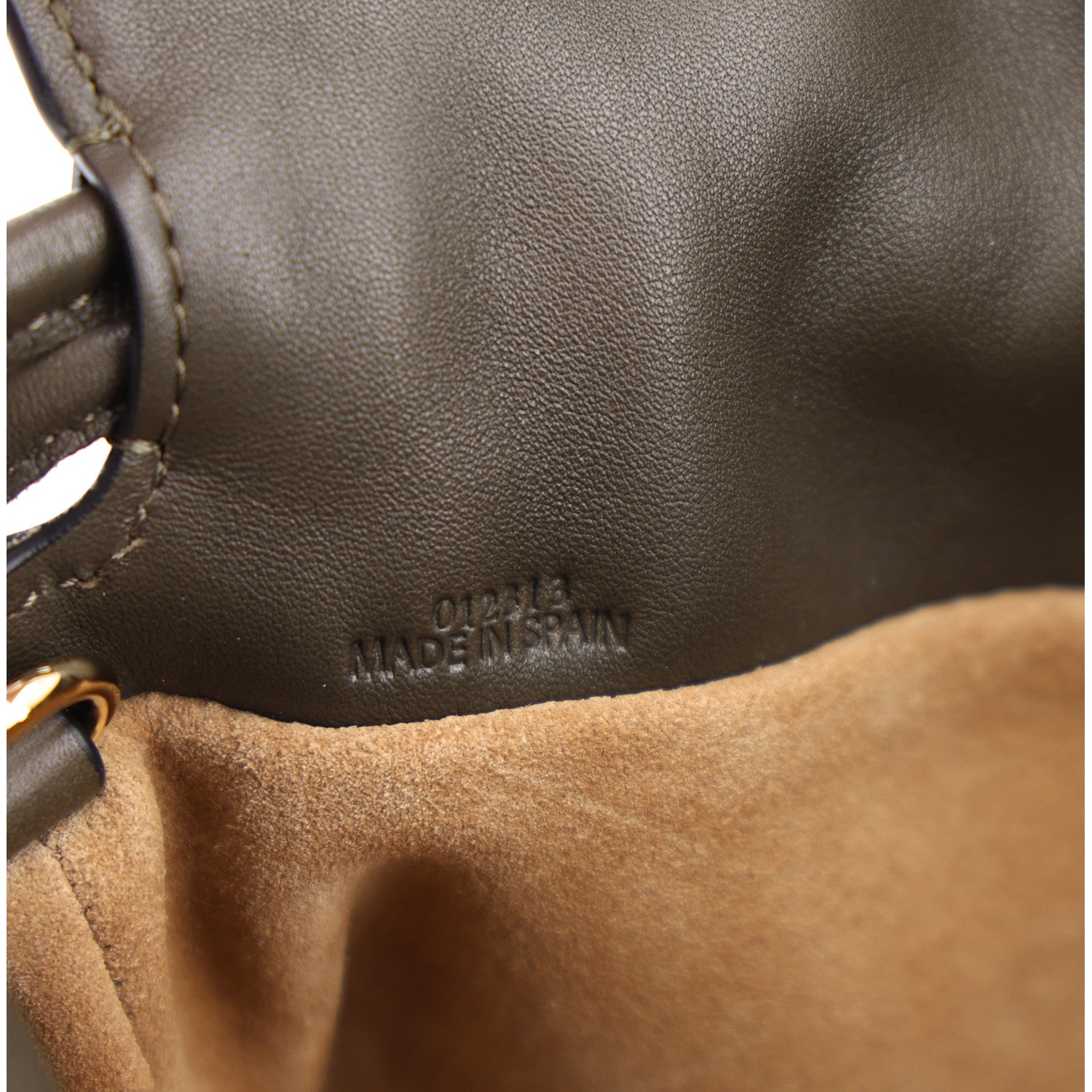 Loewe Calfskin Mini Flamenco Knot Clutch Dark Khaki 6 of 9