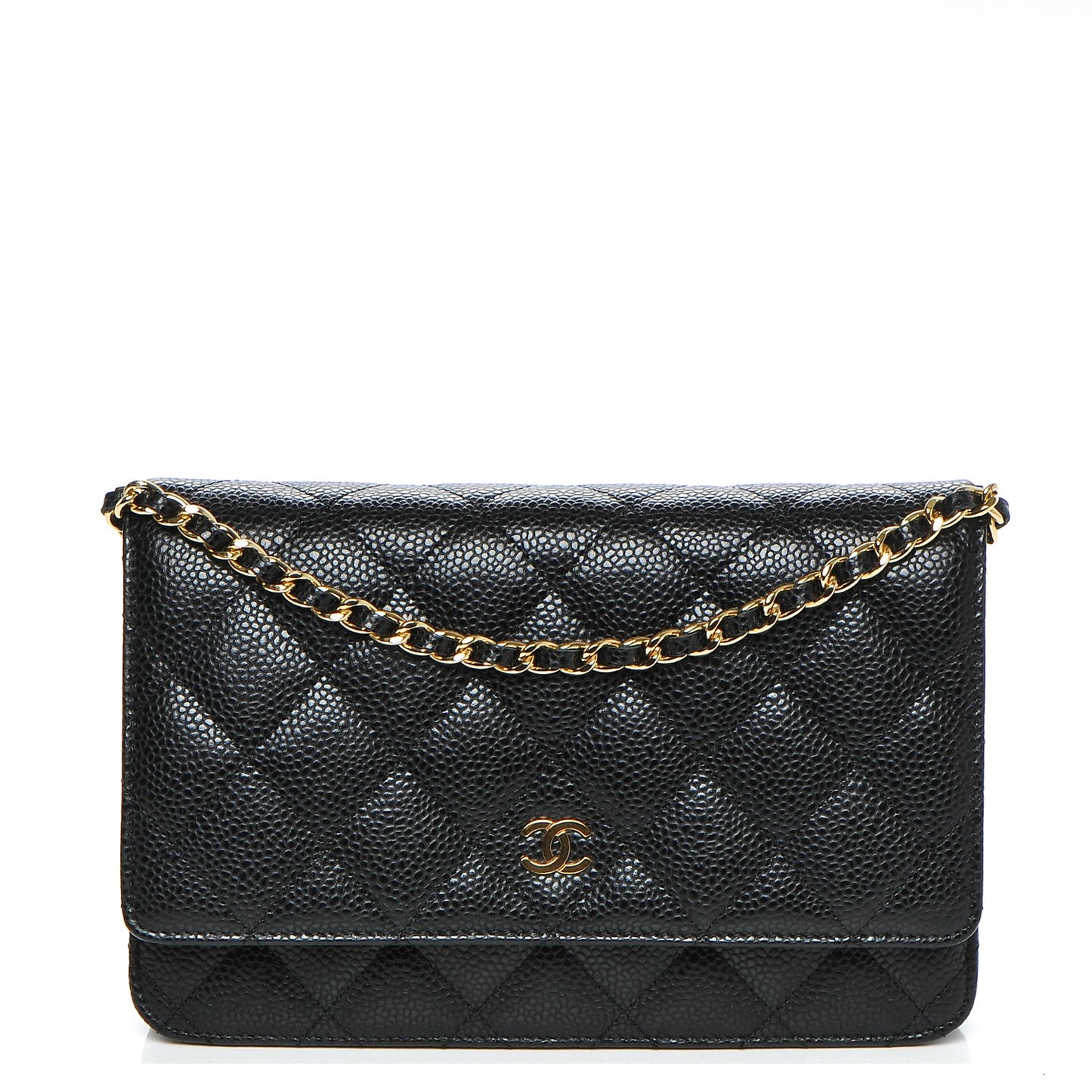 Caviar Quilted Wallet On Chain WOC Black