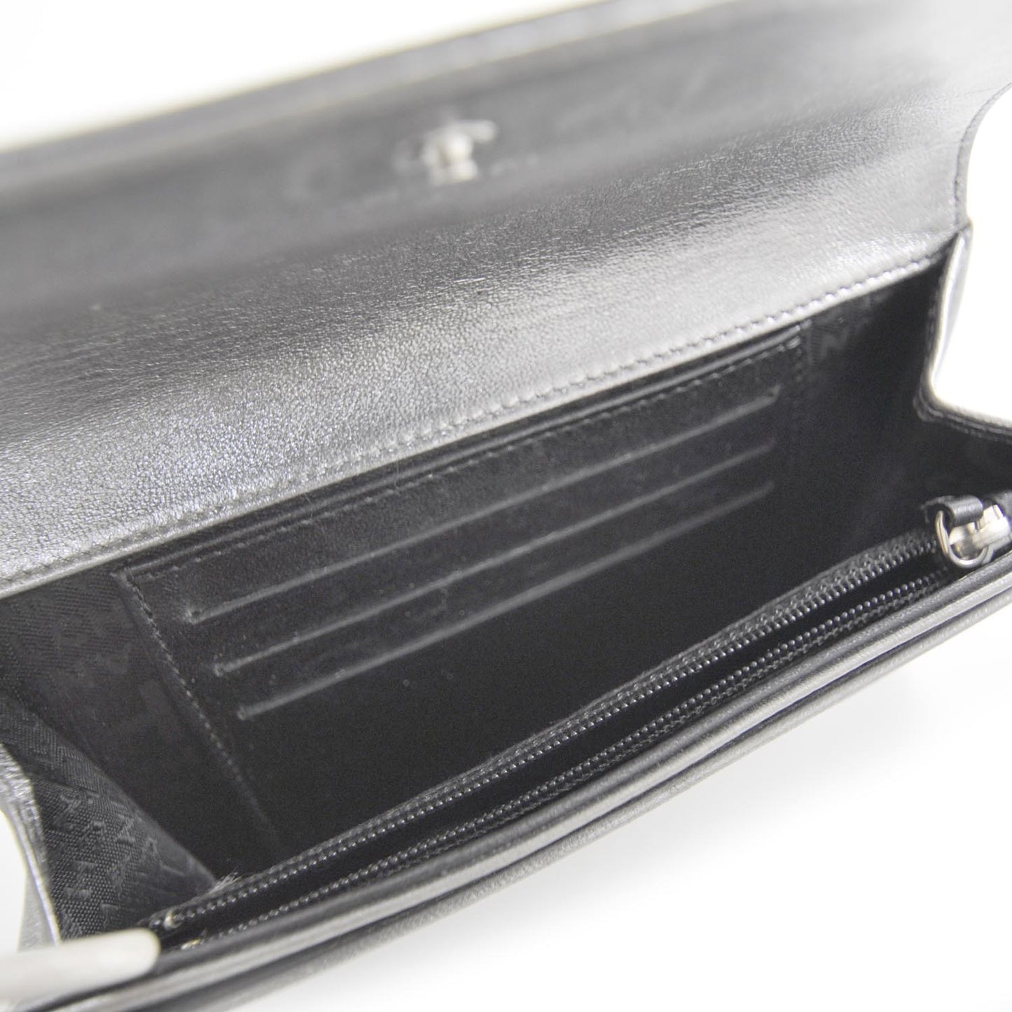 Lambskin Precious Symbols Flap Wallet Silver