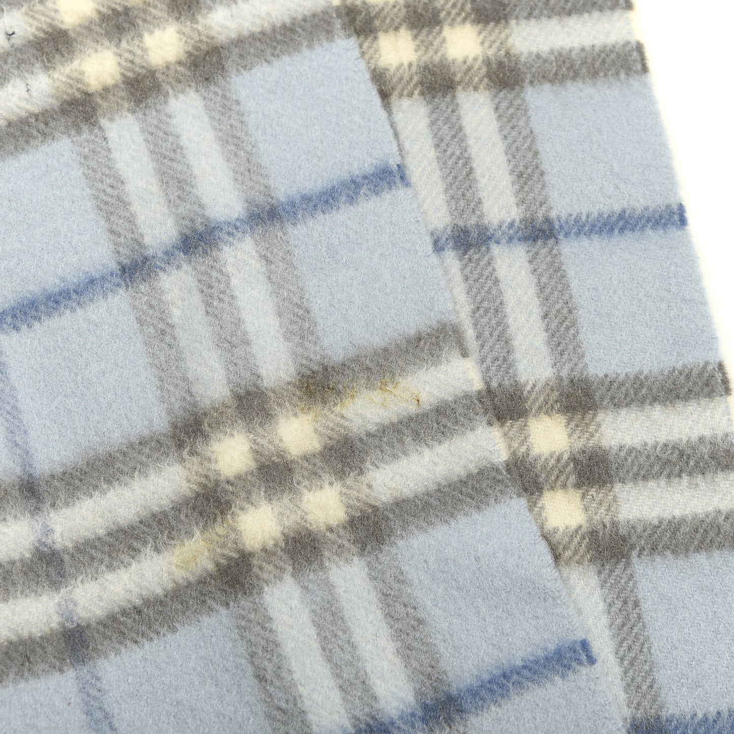 Cashmere Check Fringe Scarf Light Blue