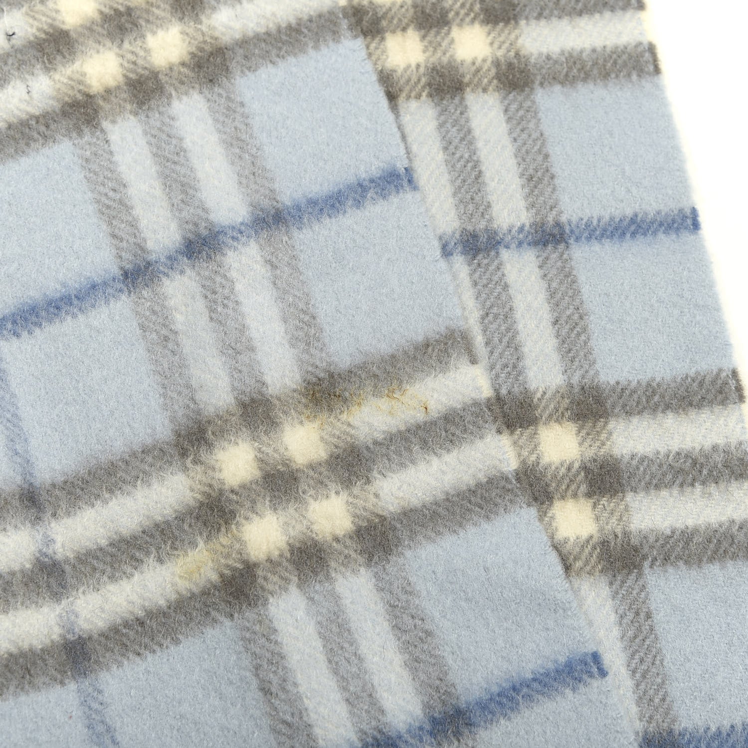 Burberry Cashmere Check Fringe Scarf Light Blue 4 of 4