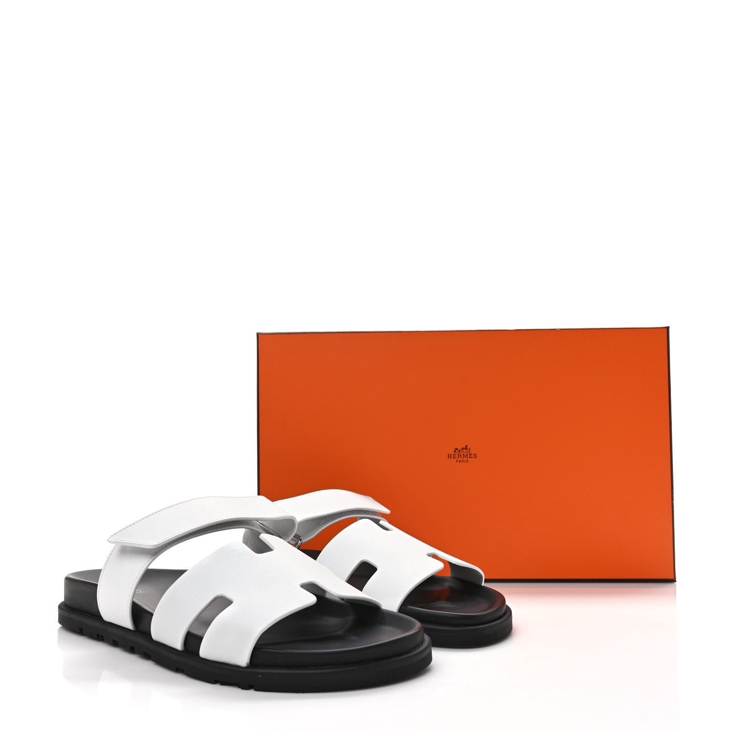 Hermes Epsom Womens Chypre Sandals 41 White 9 of 9