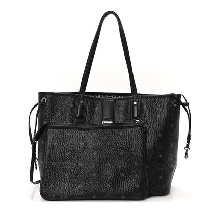 MCM Visetos Medium Liz Reversible Shopper Tote Black 3 of 17