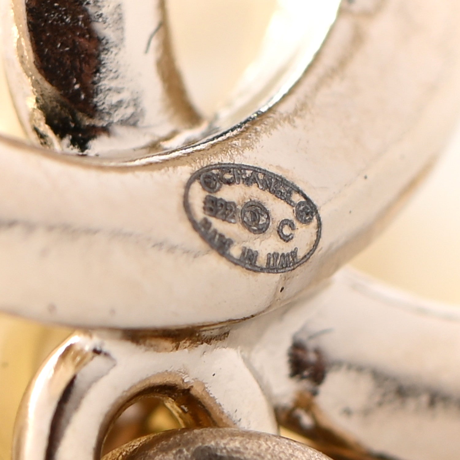 Chanel Pearl CC Heart Drop Earrings Gold 4 of 4