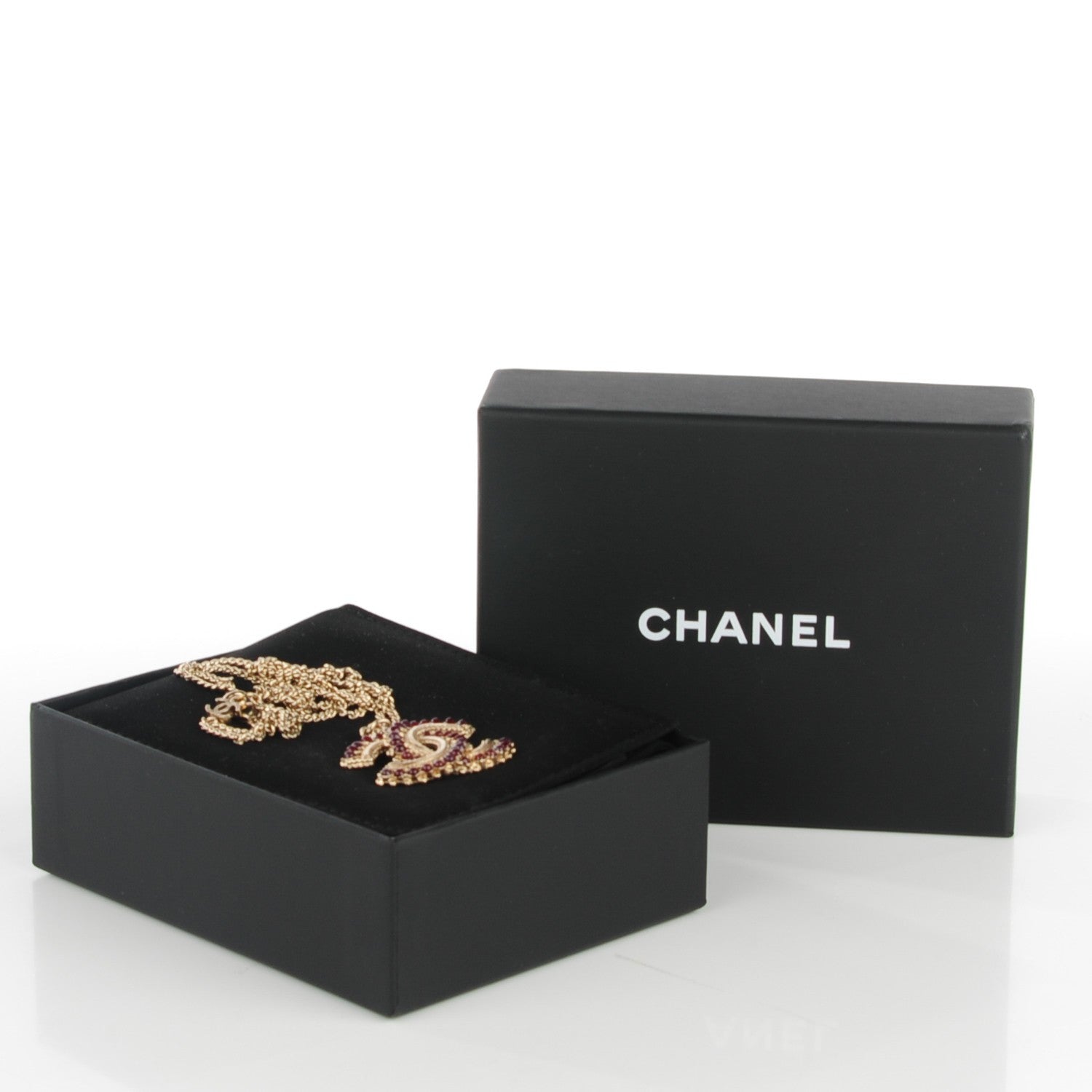 Chanel Resin CC Pendant Necklace Gold 5 of 5