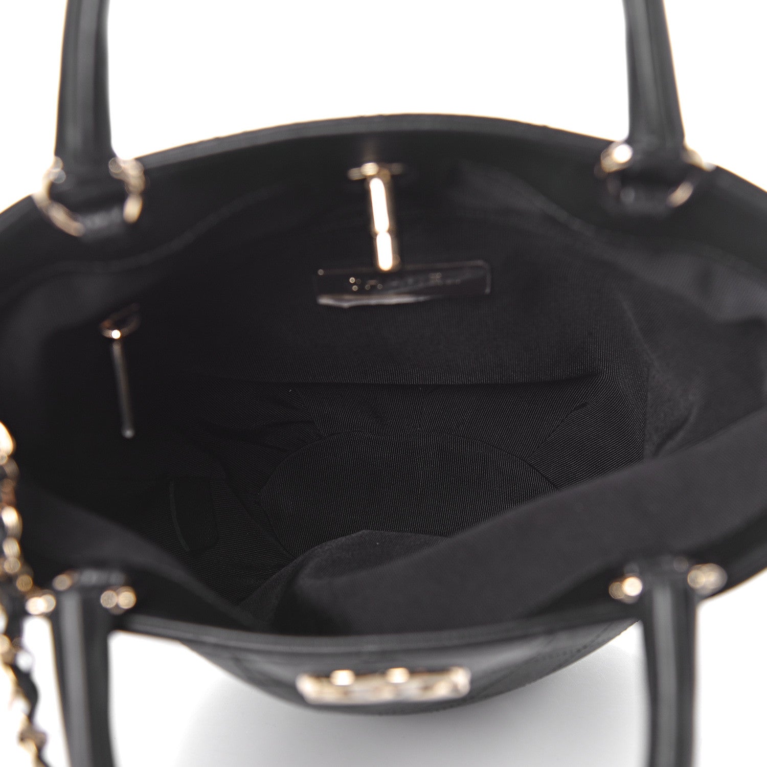 Chanel Lambskin Stitched Small Shopping Tote Black 5 of 11