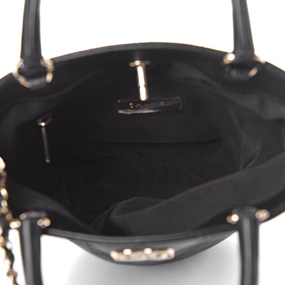 Chanel Lambskin Stitched Small Shopping Tote Black 5 of 11