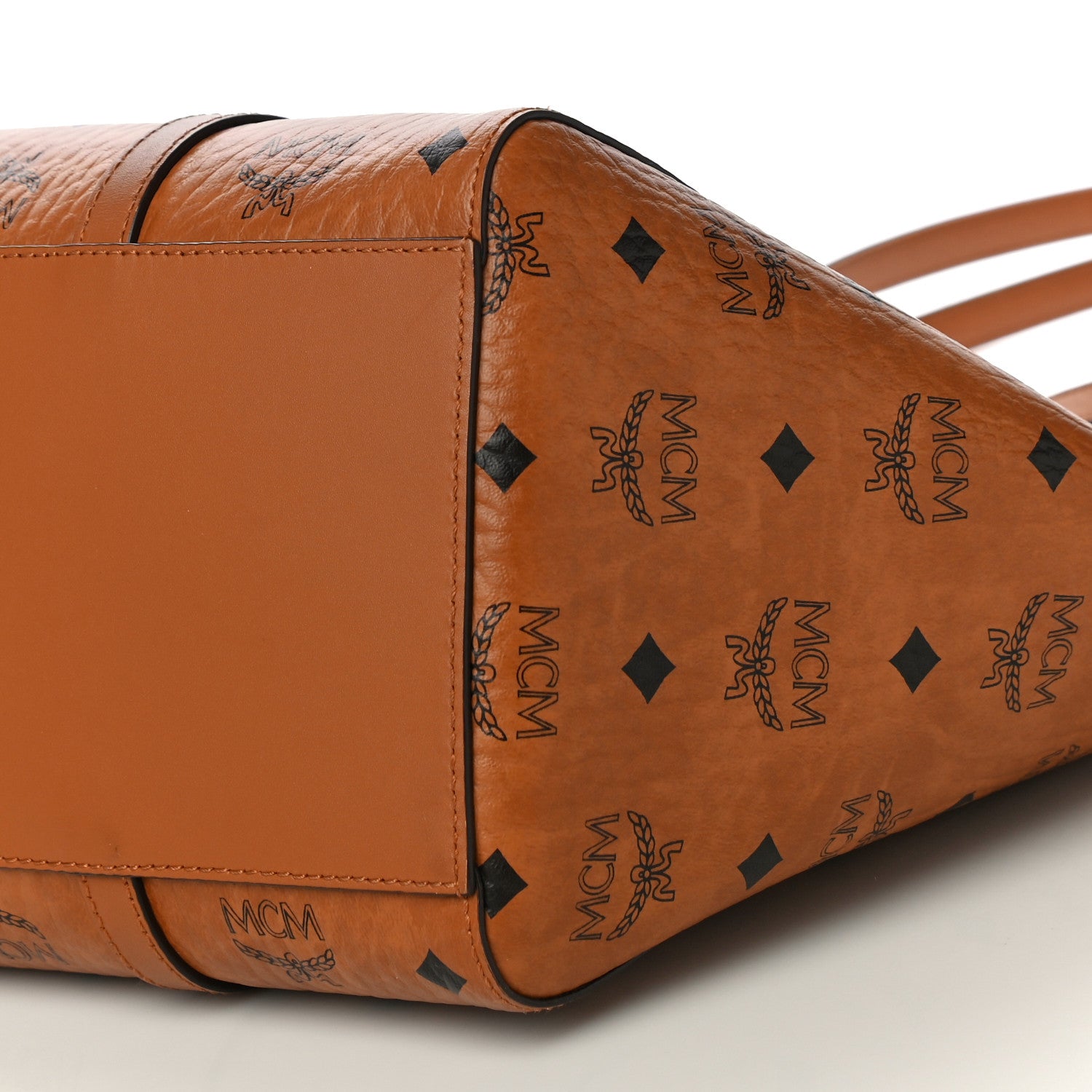 MCM Visetos Toni Shopper Tote Cognac 9 of 9