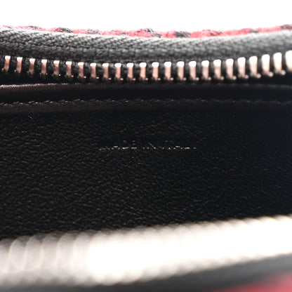 Celine Wool Tartan Medium Ava Triomphe Shoulder Bag Red Black 7 of 10