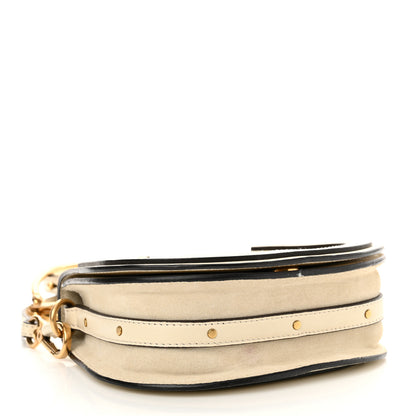 Chloe Calfskin Suede Small Nile Bracelet Bag Off White 4 of 13