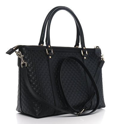 Gucci Soft Microguccissima Small Zippered Satchel Black 2 of 12