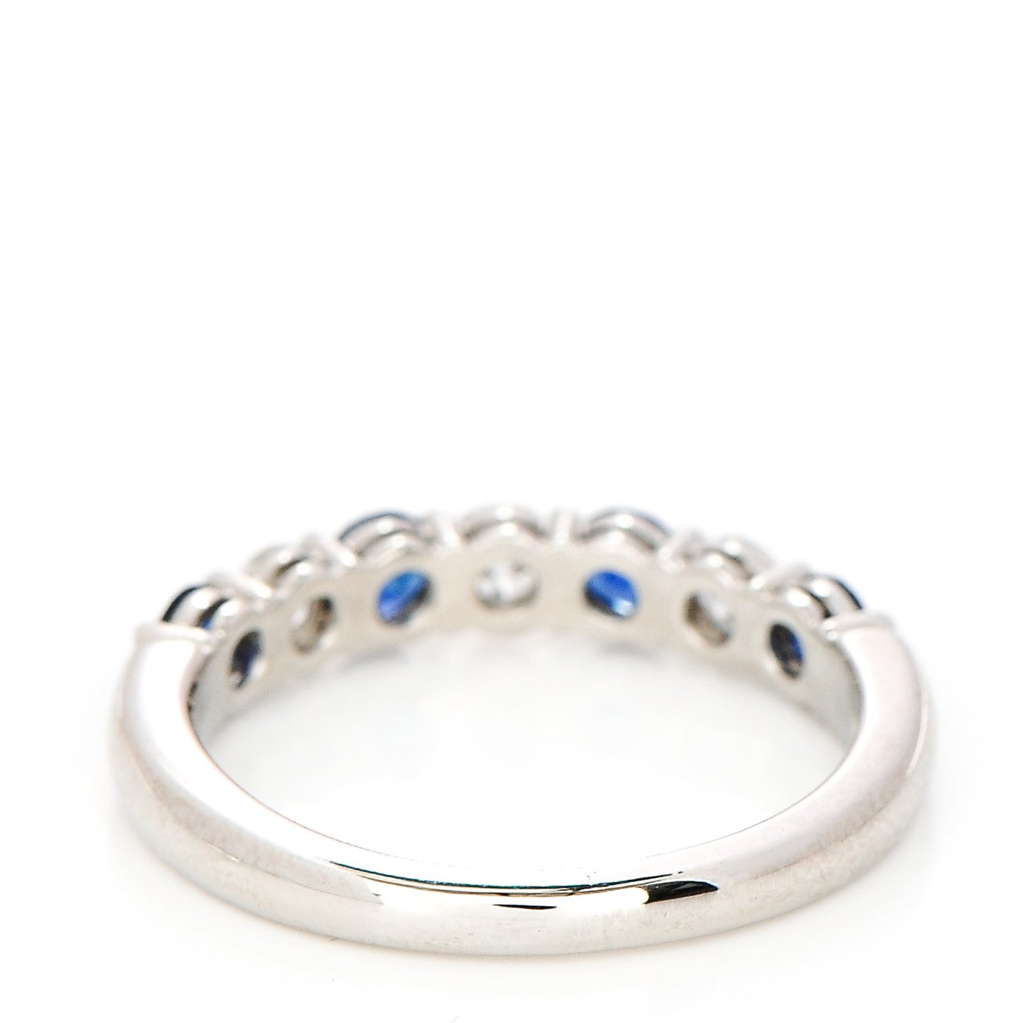 Platinum Diamond Blue Sapphire Embrace Ring 4.5
