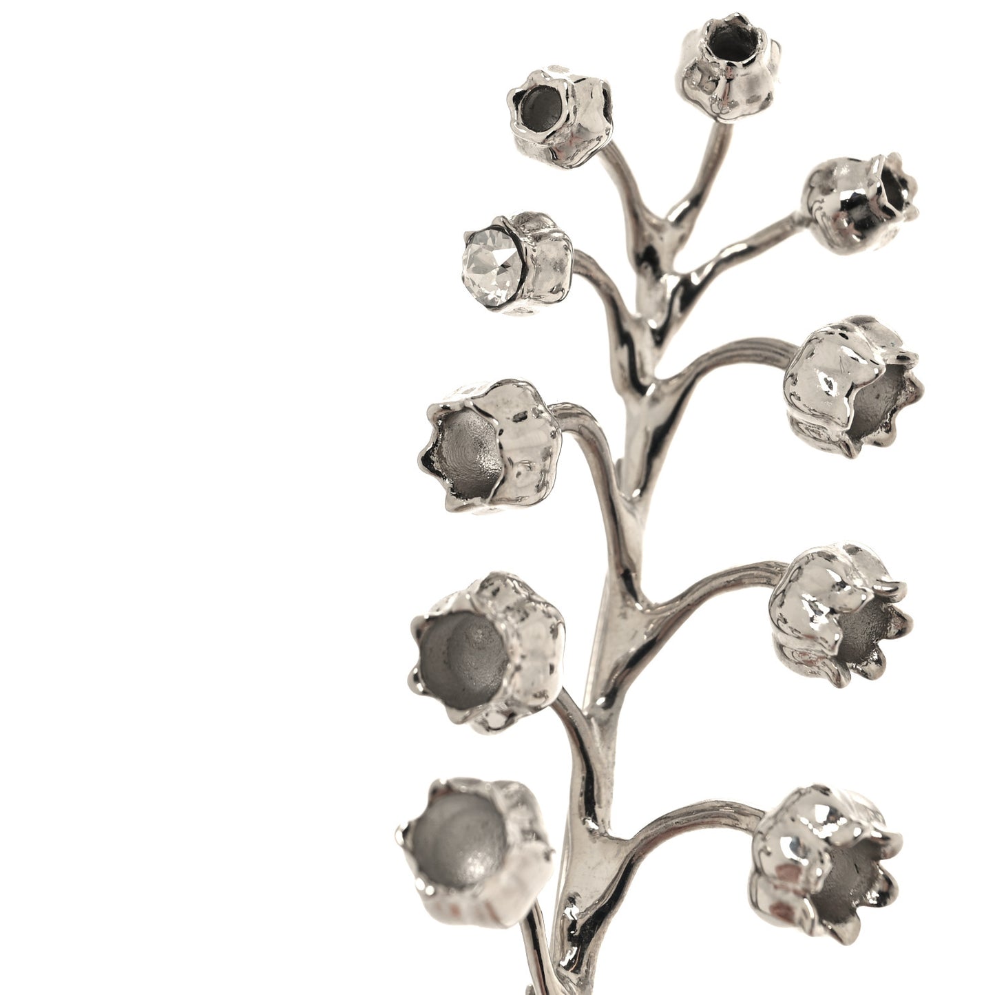 Crystal Lily of the Valley Brooch Silver