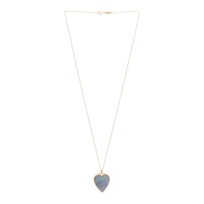 Jennifer Meyer 18K Yellow Gold Diamond Red Boulder Opal Heart Pendant Necklace 3 of 5