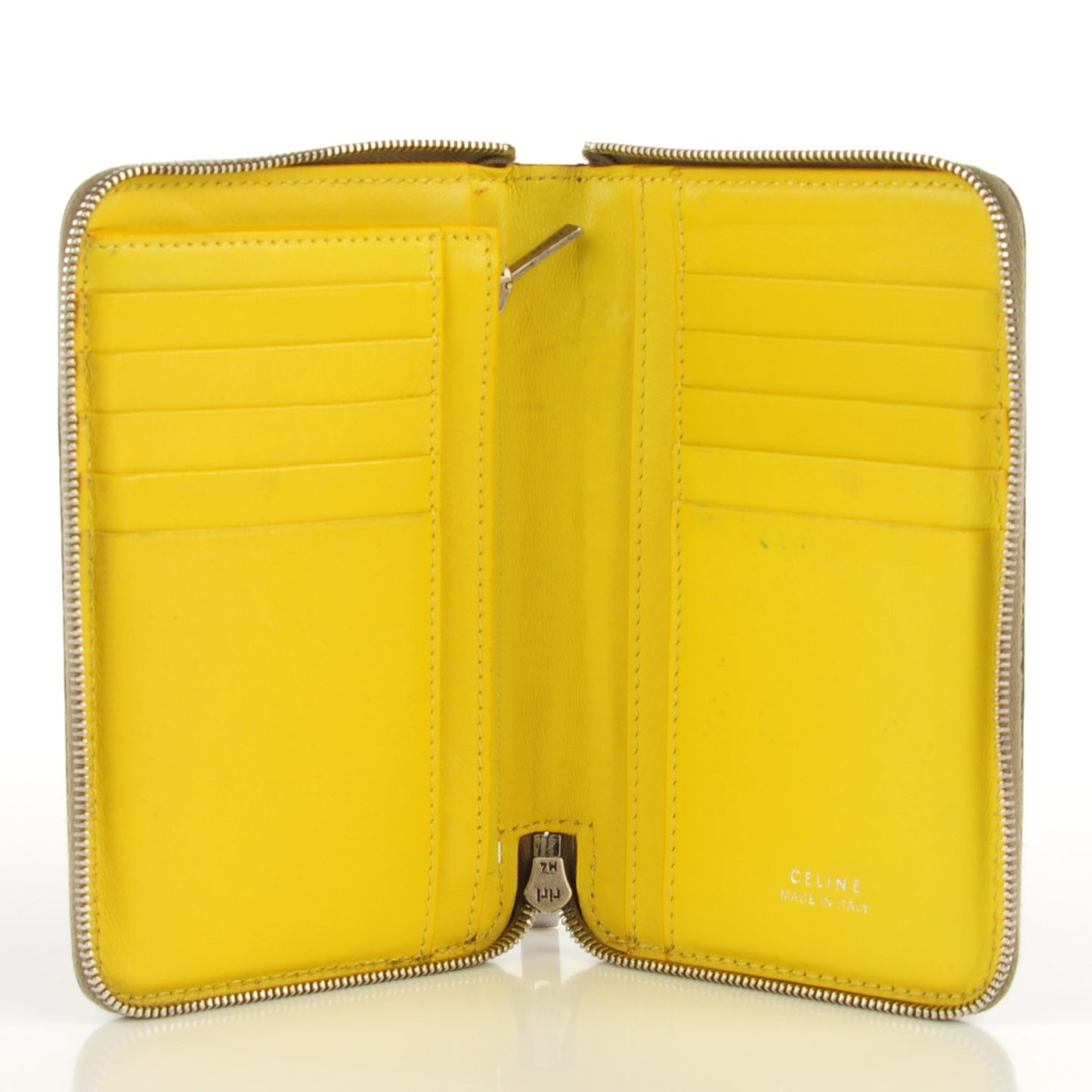 Drummed Calfskin Zip Around Wallet Souris