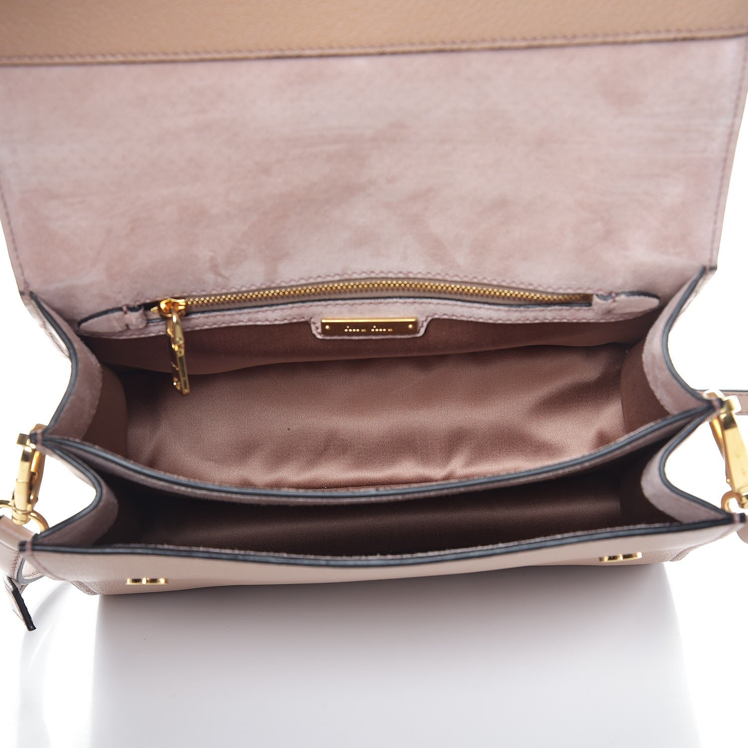 Miu Miu Goatskin Madras Soft Calfskin Crystal Embellished Top Handle Bag Cammeo 7 of 8