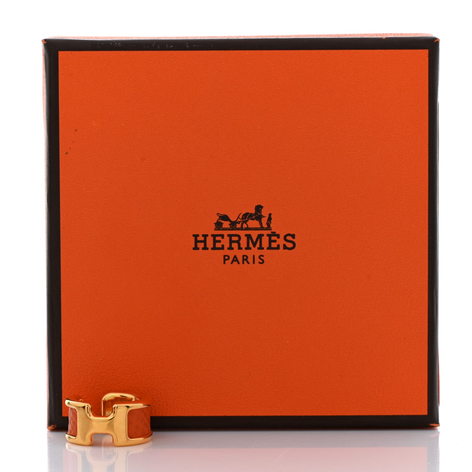 Hermes Epsom Olympe Ear Cuff PM Orange 4 of 4