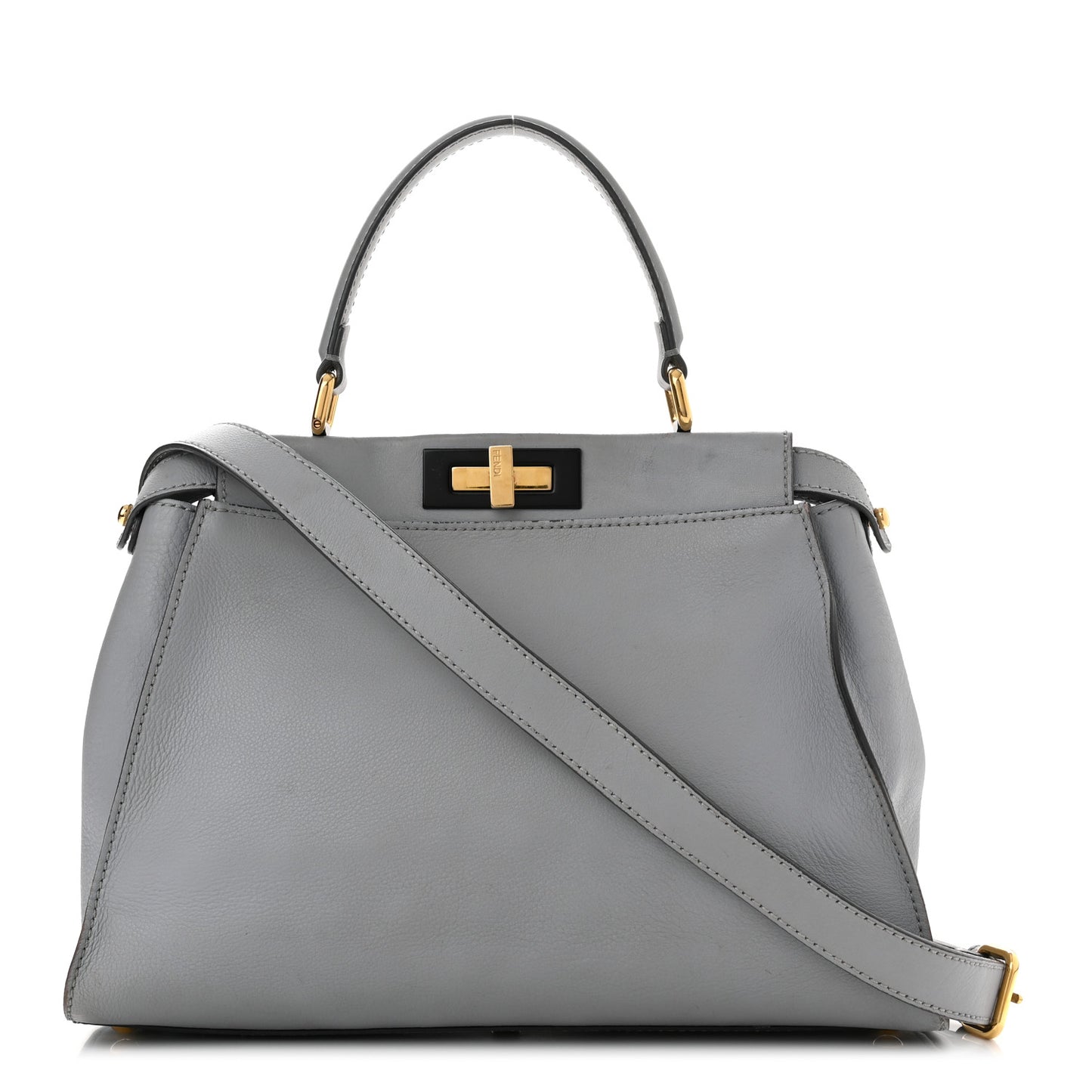 Vitello Seta Shiny Nappa Medium Peekaboo Iconic Satchel Ardesia Amido