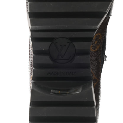 Louis Vuitton Suede Calfskin Monogram Laureate Platform Desert Boots 38.5 Black 6 of 13