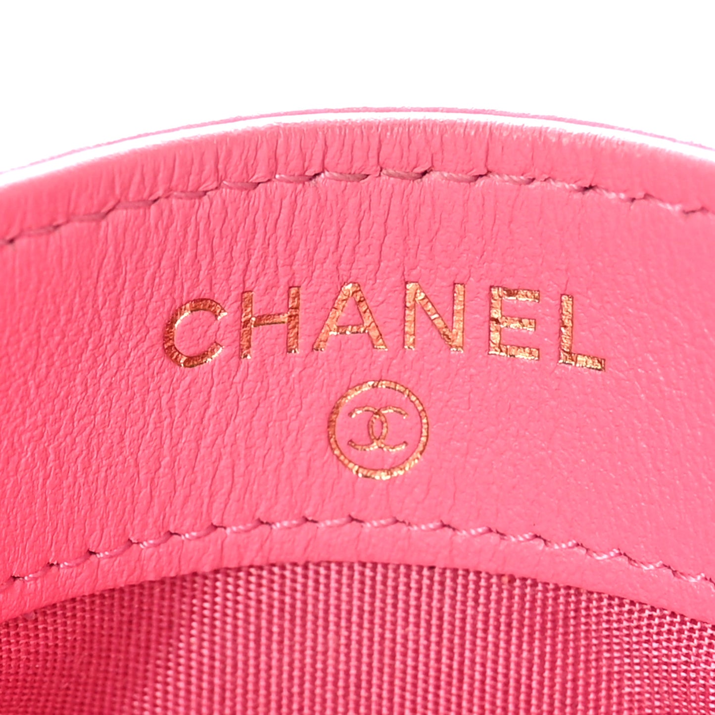 Lambskin Quilted Chanel 19 Card Holder Dark Pink