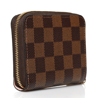 Louis Vuitton Damier Ebene Zippy Coin Purse Rose Ballerine 3 of 7