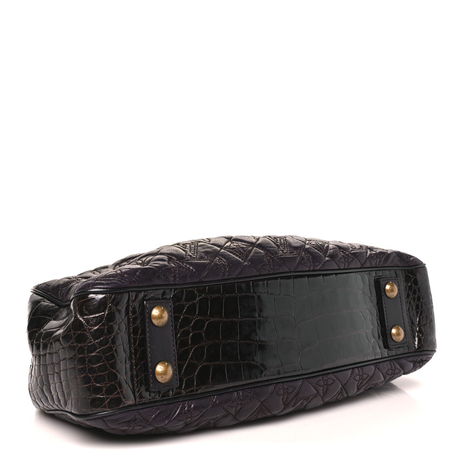 Louis Vuitton Monogram Vienna Alligator Sac Fermoir GM Aubergine 4 of 9