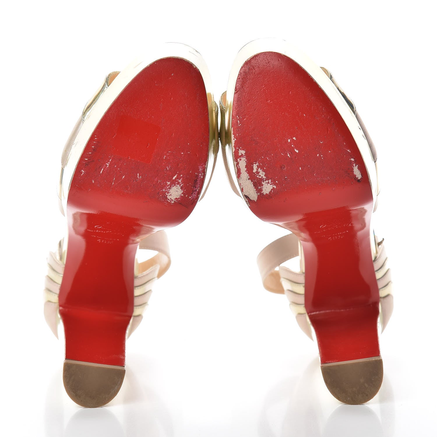 Christian Louboutin Specchio Nappa Laser Degratissimo 130 Platform Sandal 40.5 Platine Nude 7 of 17