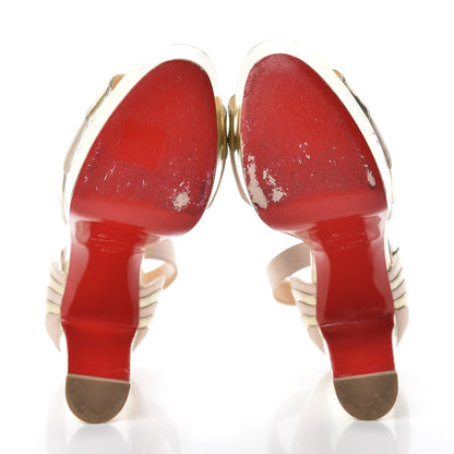 Christian Louboutin Specchio Nappa Laser Degratissimo 130 Platform Sandal 40.5 Platine Nude 7 of 17