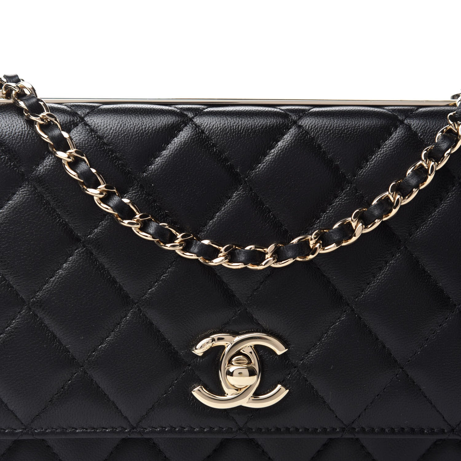 Chanel Lambskin Quilted Trendy CC Wallet On Chain WOC Black 11 of 12
