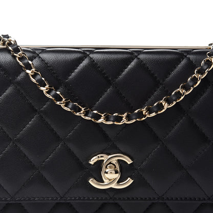 Chanel Lambskin Quilted Trendy CC Wallet On Chain WOC Black 11 of 12