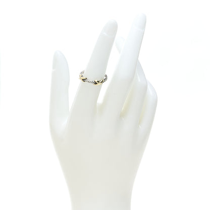David Yurman Sterling Silver 14K Yellow Gold Double X Crossover Ring 52 6 2 of 5