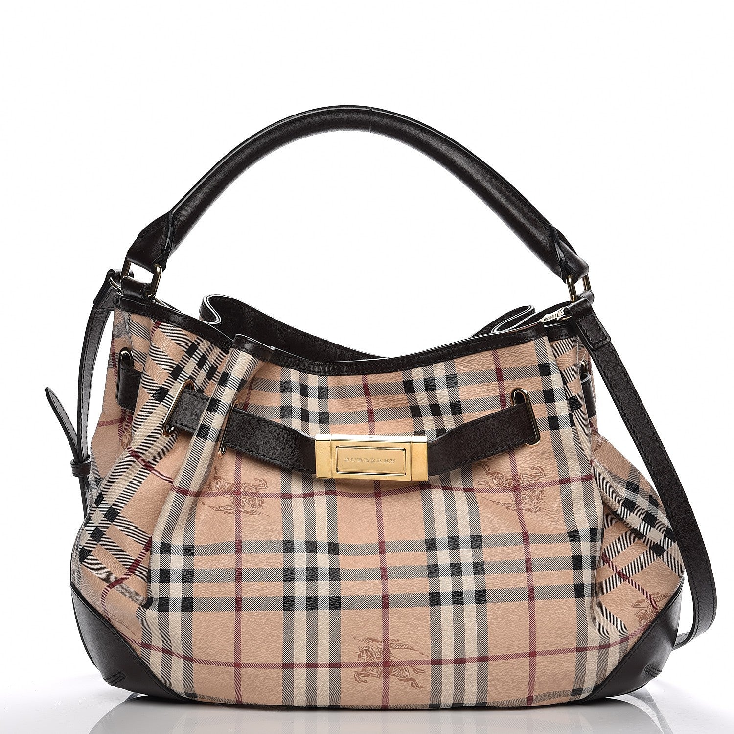 Burberry Haymarket Check Medium Willenmore Hobo Chocolate 1 of 12