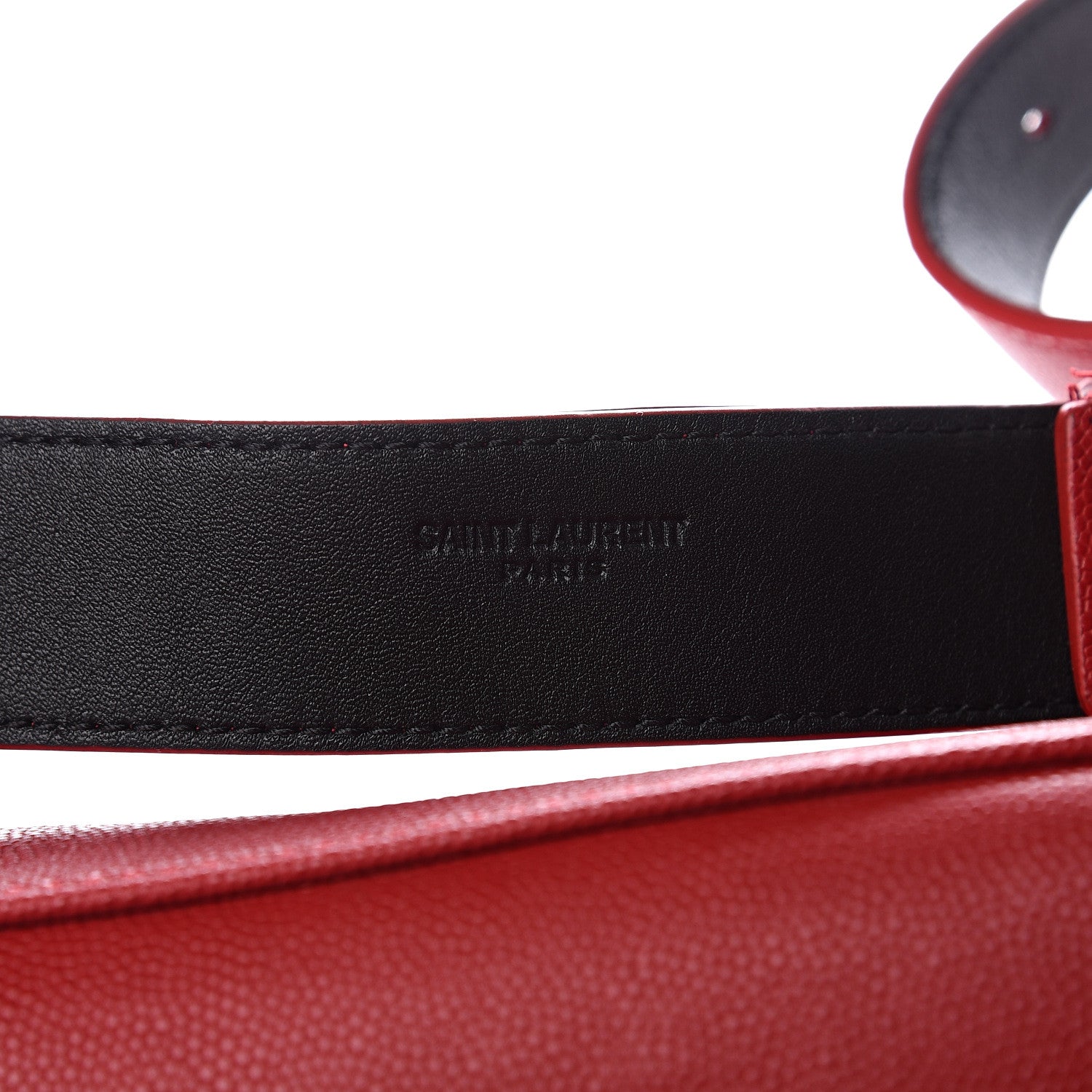 Saint Laurent Grain De Poudre Monogram Belt Bag Rouge Eros 9 of 11