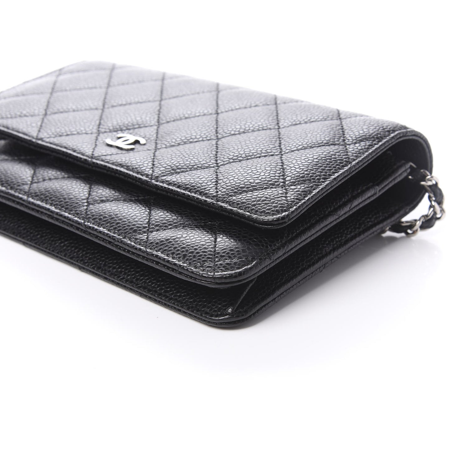 Caviar Quilted Wallet On Chain WOC Black