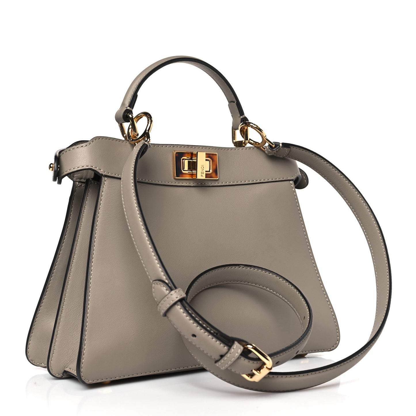 Vitello Seta Shiny Nappa Plexiglass Bi-Color Small Peekaboo I SEE U Satchel Tartaruga Black