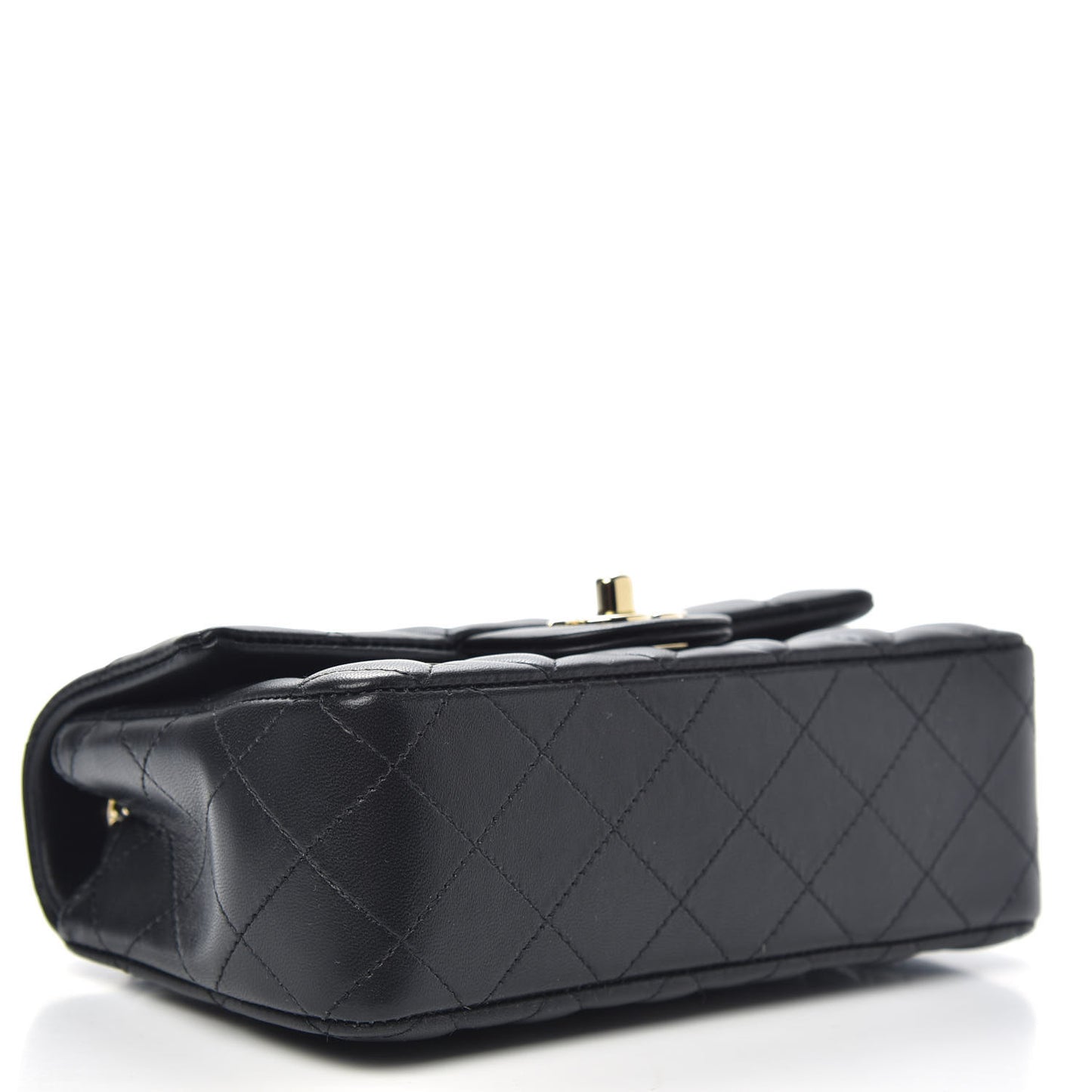 Lambskin Quilted Mini Rectangular Flap Black