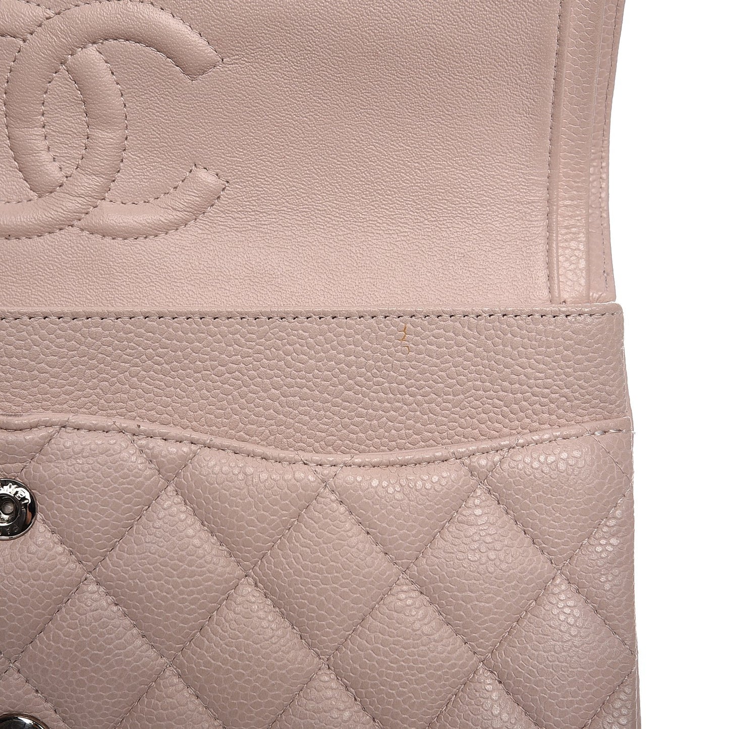 Caviar Quilted Medium Double Flap Pink