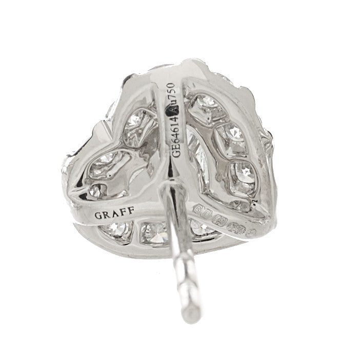 18K White Gold Diamond 1.66ctw Icon Heart Stud Earrings