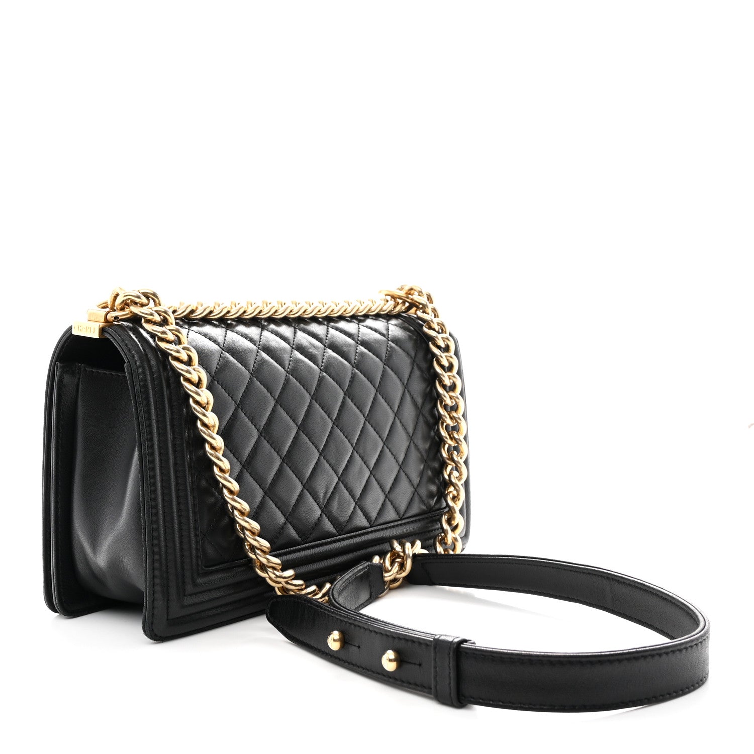 Chanel Lambskin Quilted Medium Boy Flap Black 3 of 13