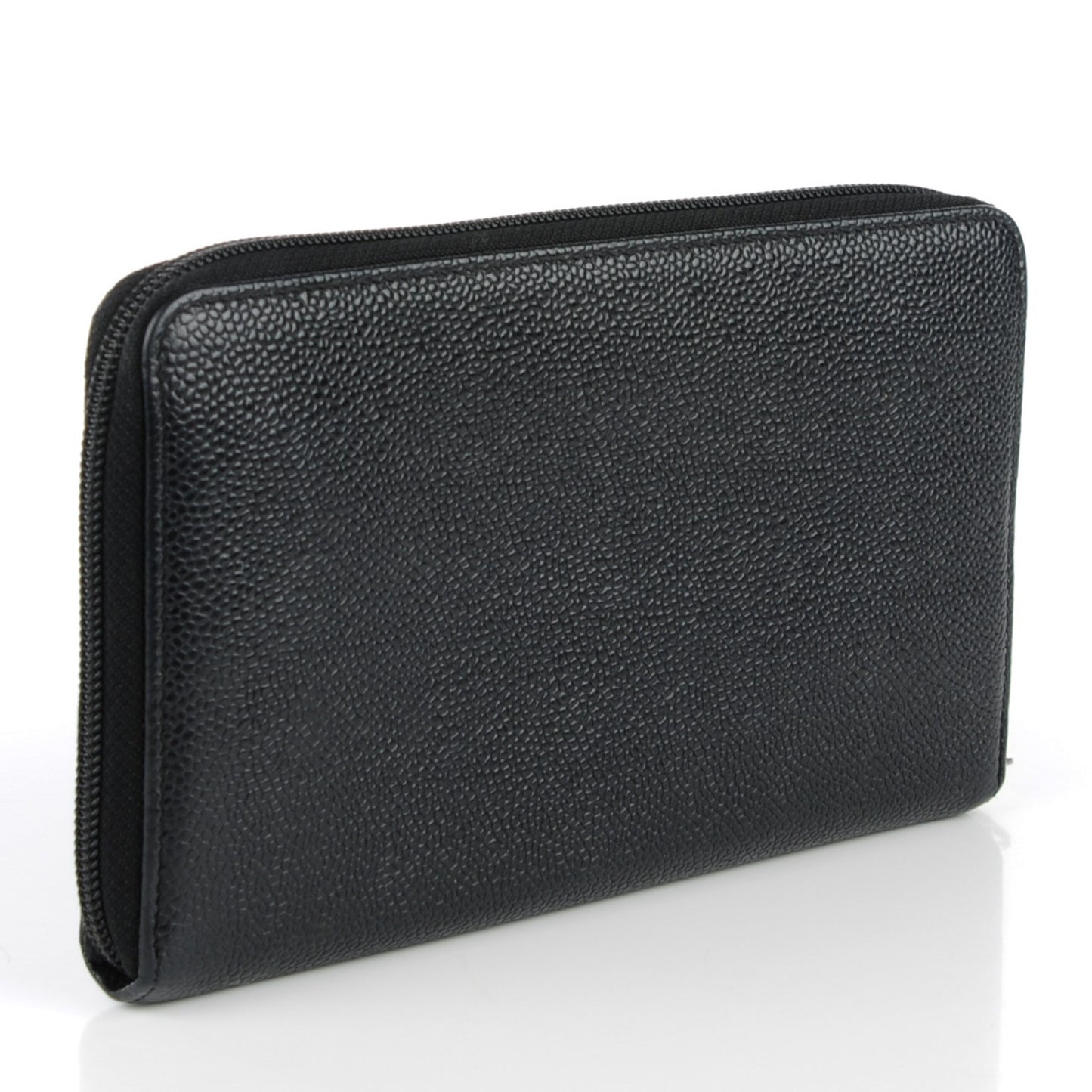 Caviar Large Timeless CC Zip Around Wallet Black