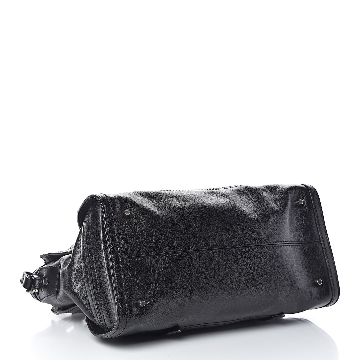 Calfskin Chain Satchel Black