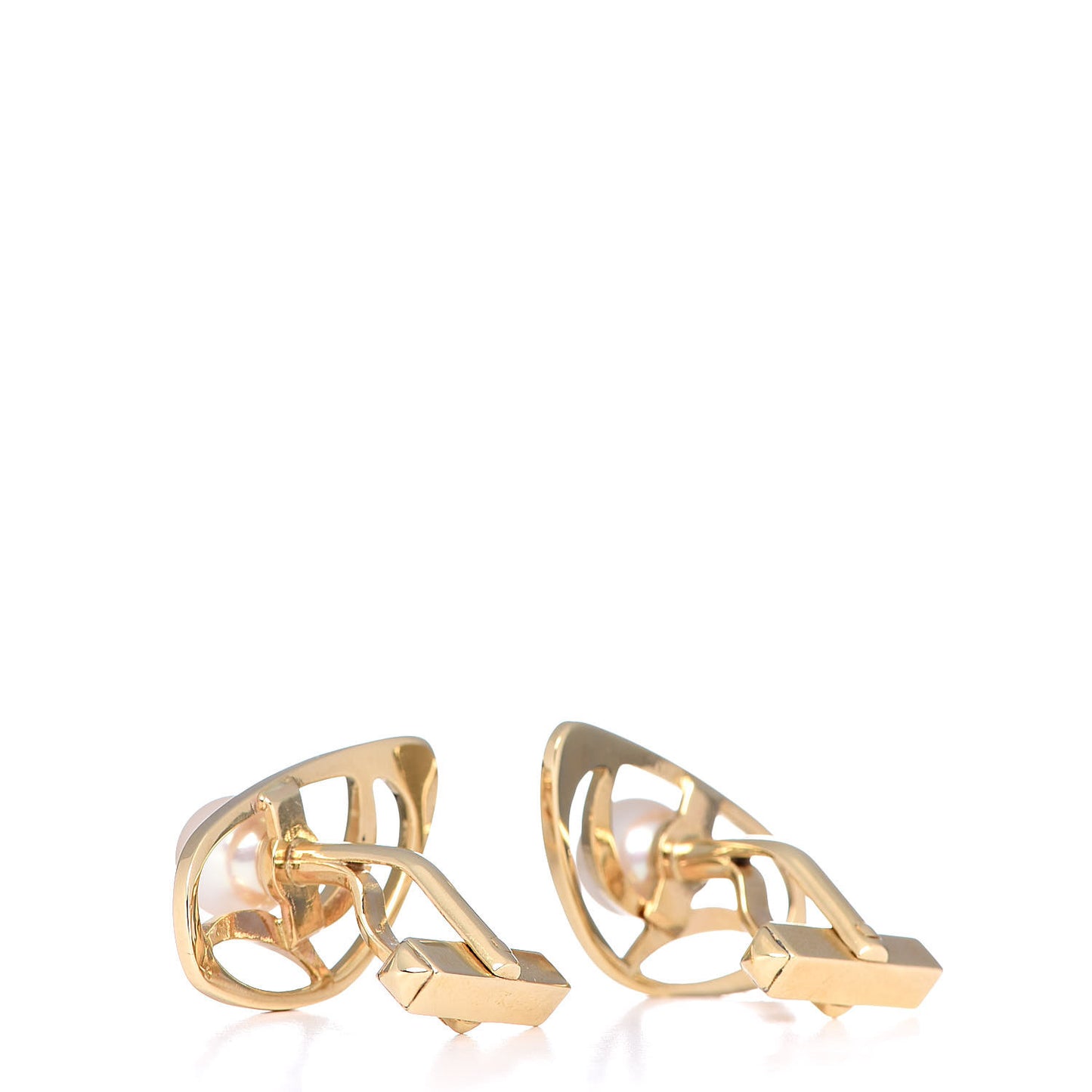 14K Yellow Gold Akoya Pearl 7mm Cufflinks