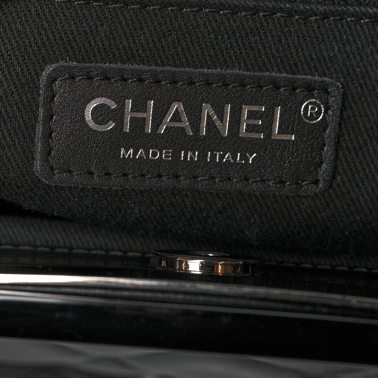Chanel Glazed Calfskin Quilted Small CC Delivery Tote Black 5 of 12