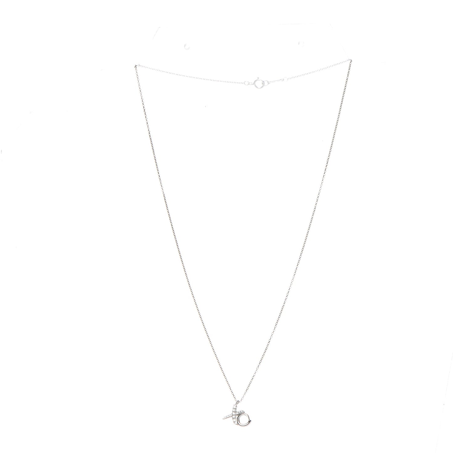 18K White Gold Diamond Paloma Picasso Mini Love and Kisses Pendant Necklace